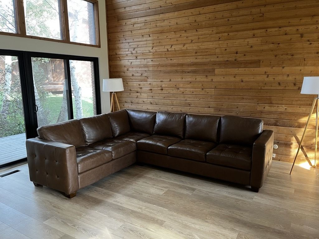 Leather Sectional Couch, like new, from Costco.