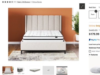 Ashley Furniture Twin Bed - Chime 10 in Medium Hybrid