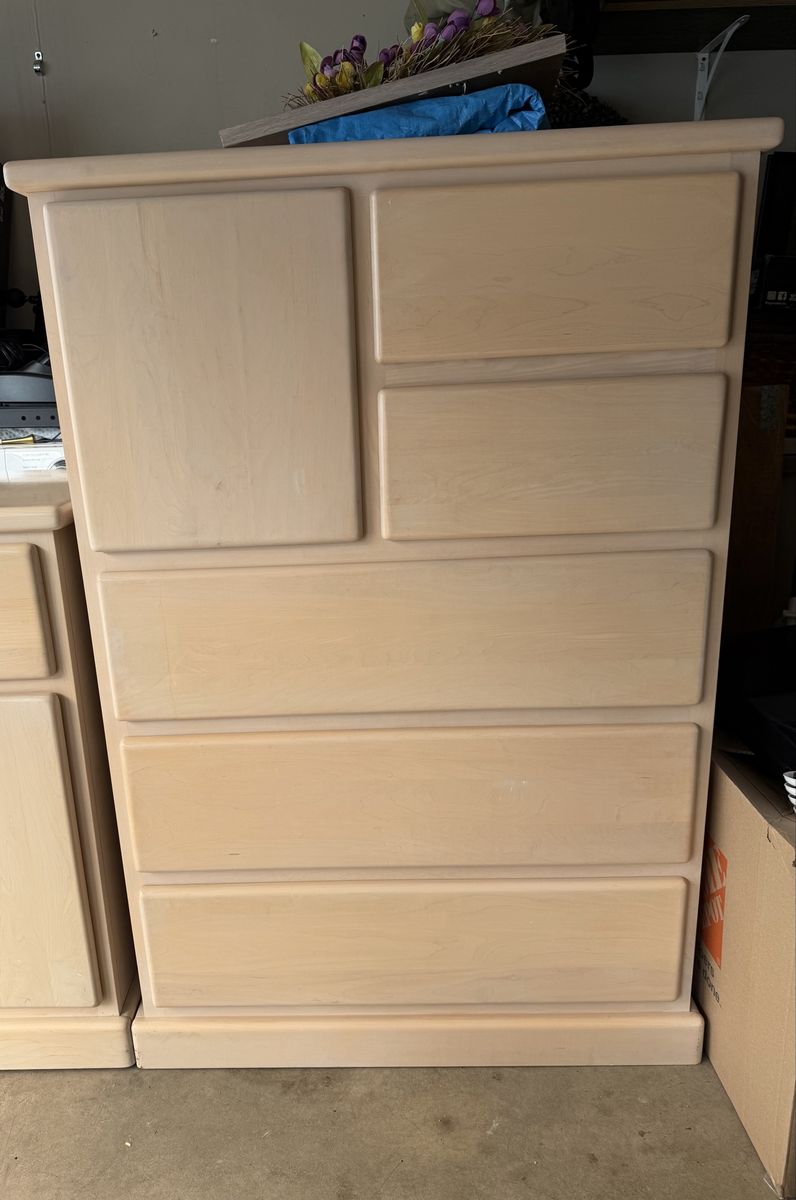 5-Drawer Dresser with Side Cabinet Storage Unit