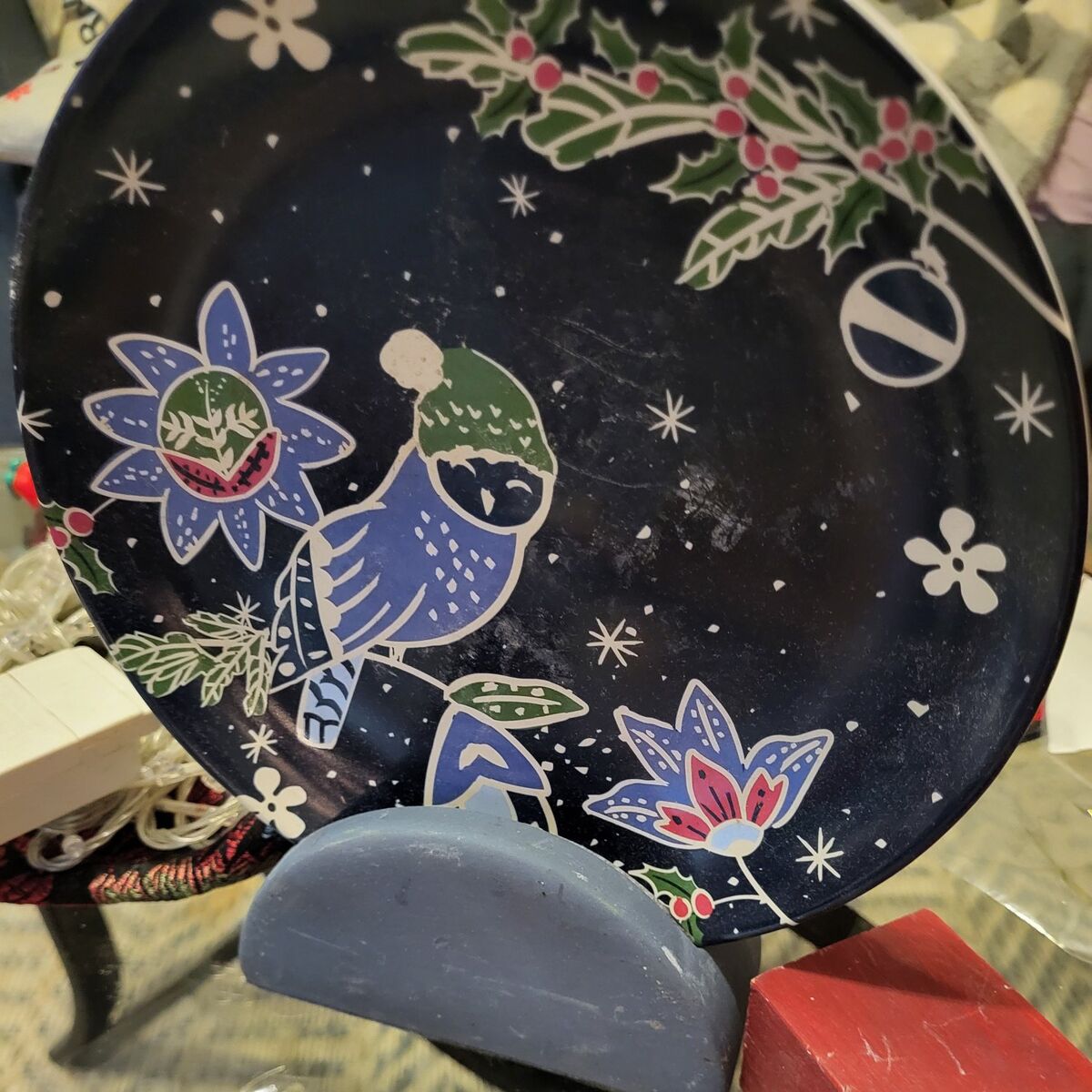 Cute Christmas Ceramic Bird Plate