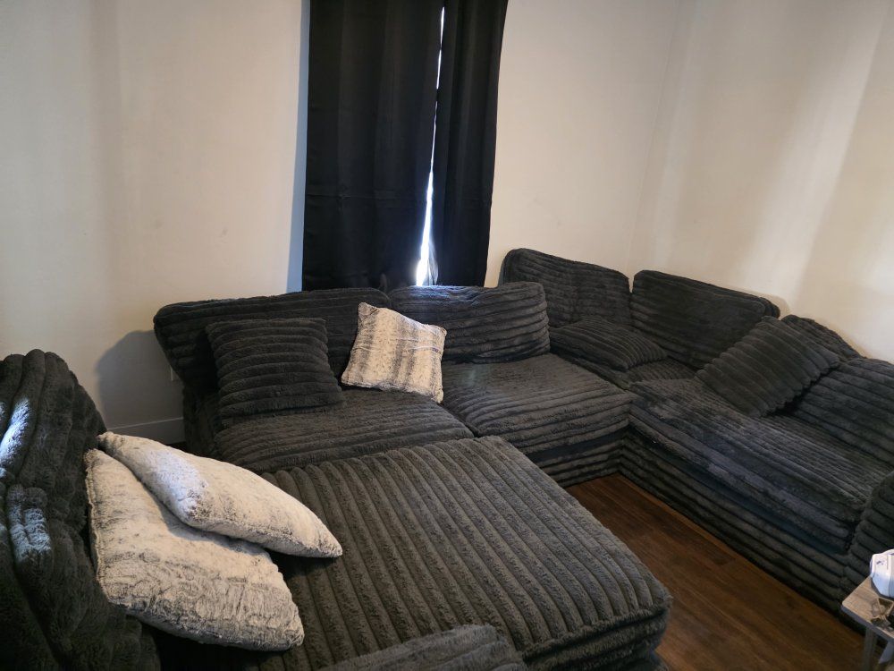 3 Piece Caspian Dark Gray Sectional OBO