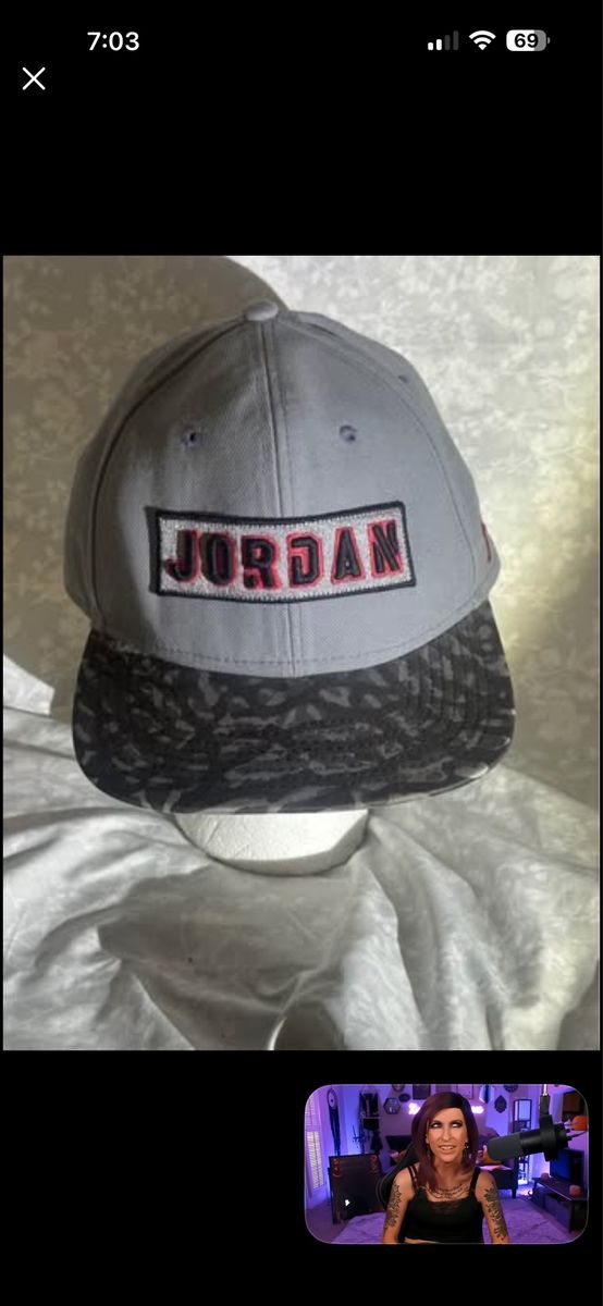 Used Nike Air Jordan Jumpman Spellout Strapback Cap Hat