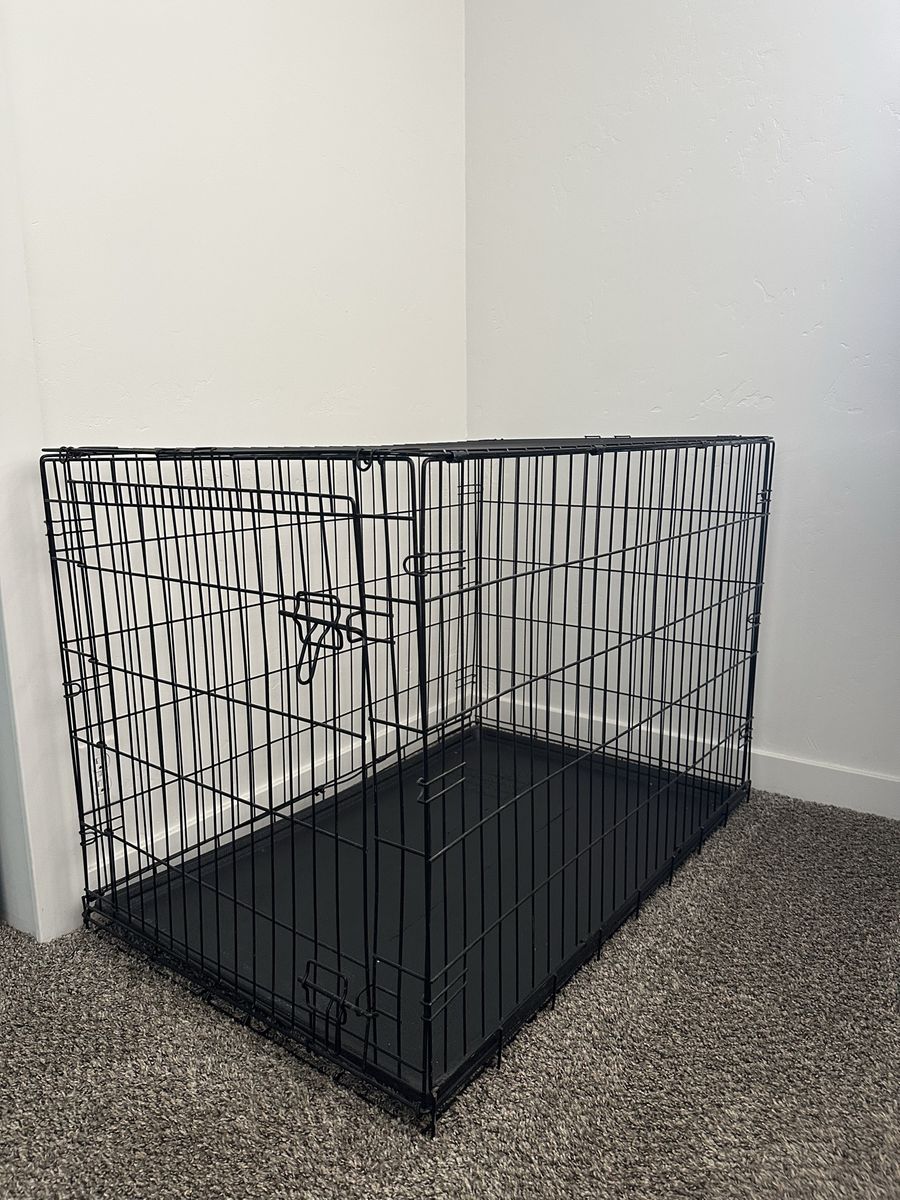 FREE X-Large Black Wire Dog Crate with Removable Tray
