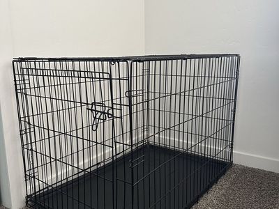 FREE X-Large Black Wire Dog Crate with Removable Tray