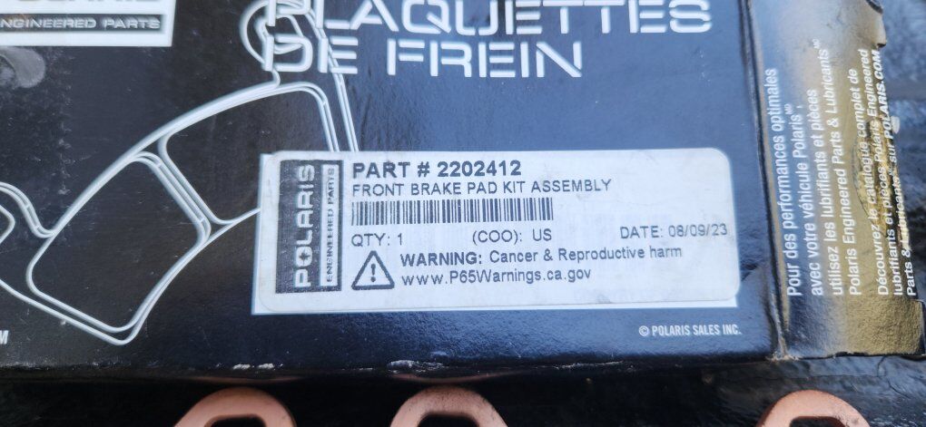 Brand New front brake pads oem # 2202412 ATV