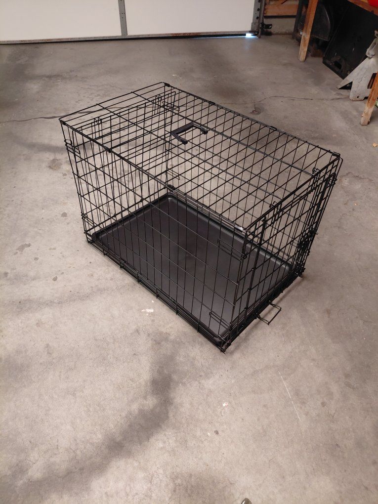 Metal Wire Pet Crate Dog Kennel Black 22x19