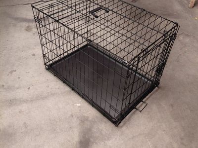Metal Wire Pet Crate Dog Kennel Black 22x19