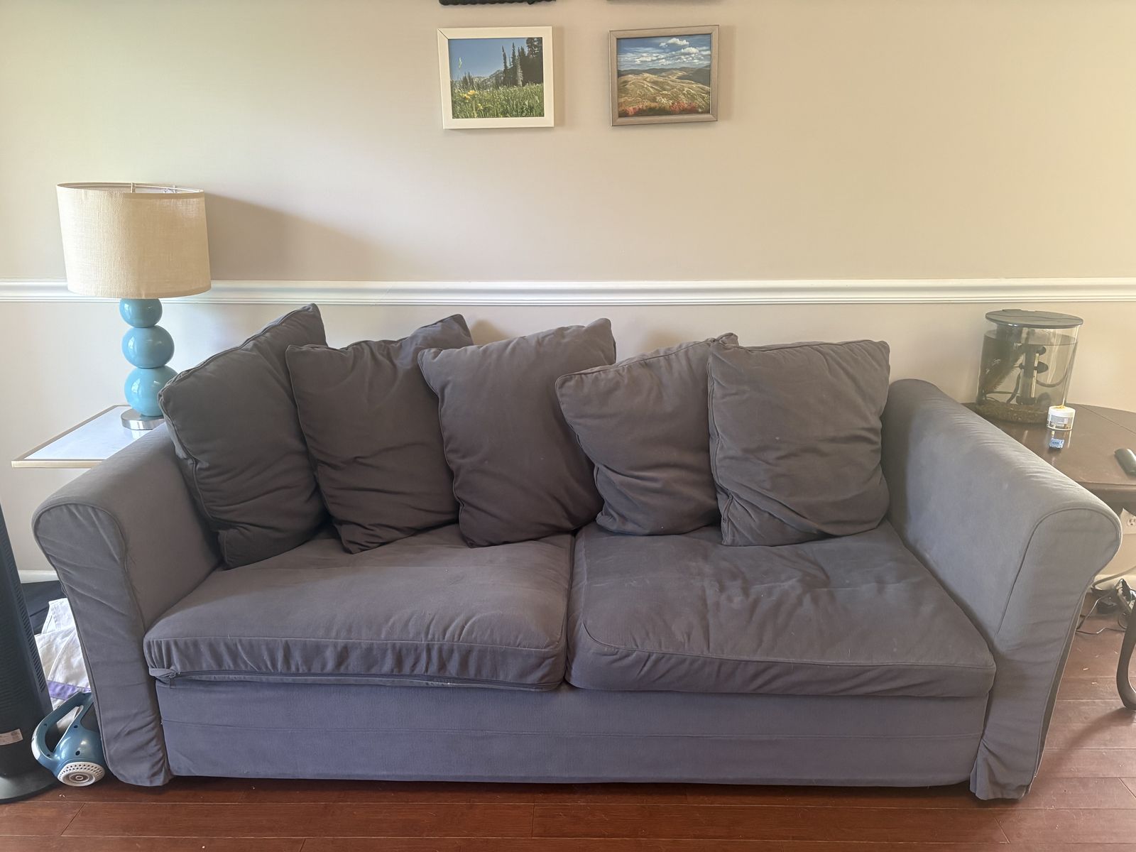FREE! Sleeper IKEA Gray Fabric Sofa with Removable Slipcover