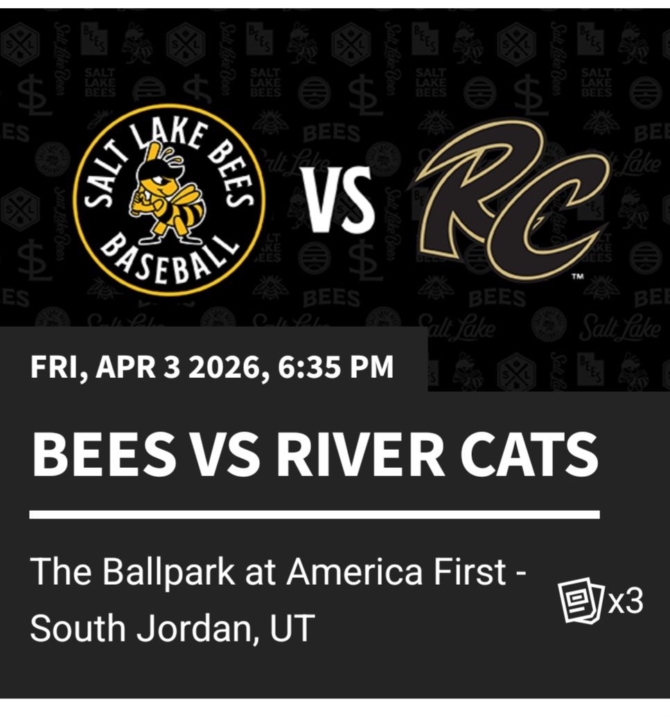 Bees vs River Cats 3 tickets