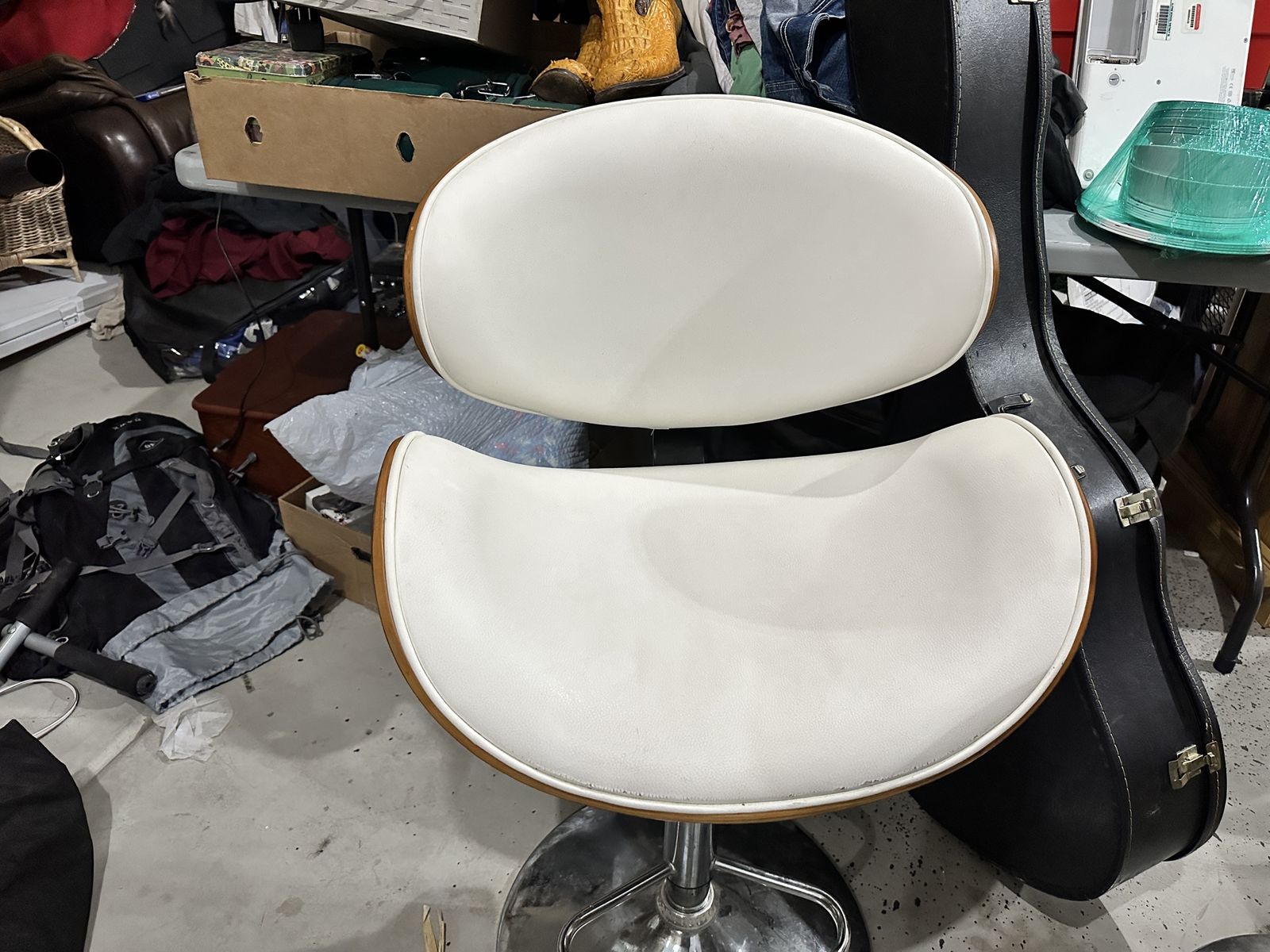 2 white adjustable bar stools