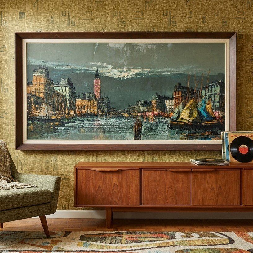 Stunning Cityscape River Original Oil Painting