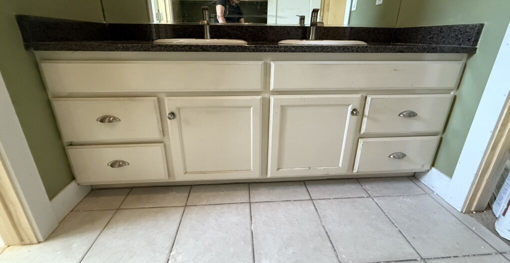 Double Sink Vanity - Oak and Granite