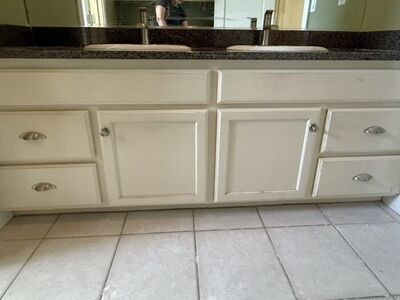 Double Sink Vanity - Oak and Granite