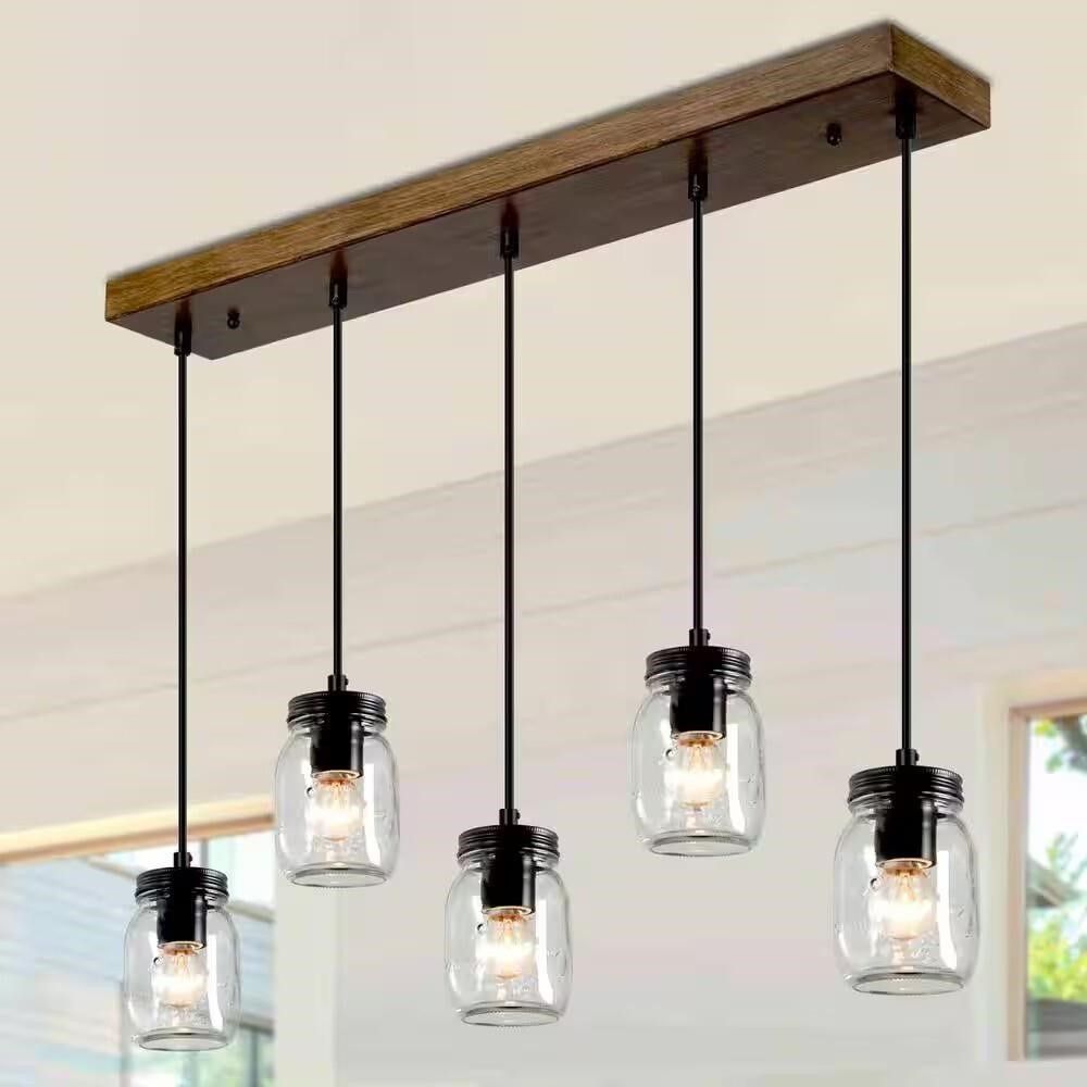 5 Light Kitchen Island Mason Jar Chandelier