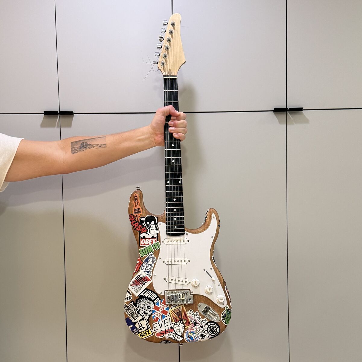Stickered Electric Guitar