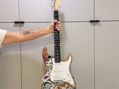 Stickered Electric Guitar