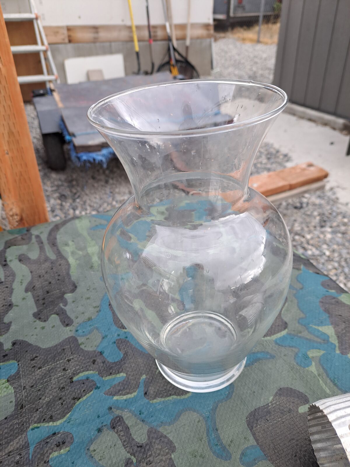 Large Clear Glass Vase