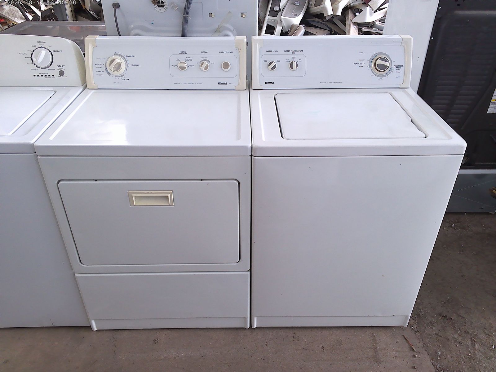 Kenmore top load washer with matched electric dryer