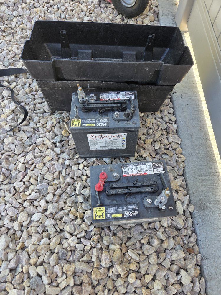 2 Super Start Marine Battery with Box - 6V Deep Cycle golf cart batteries