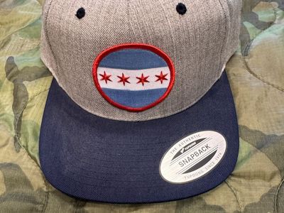 Chicago Flag Snapback Hat Grey/Navy - Yupoong, NWT