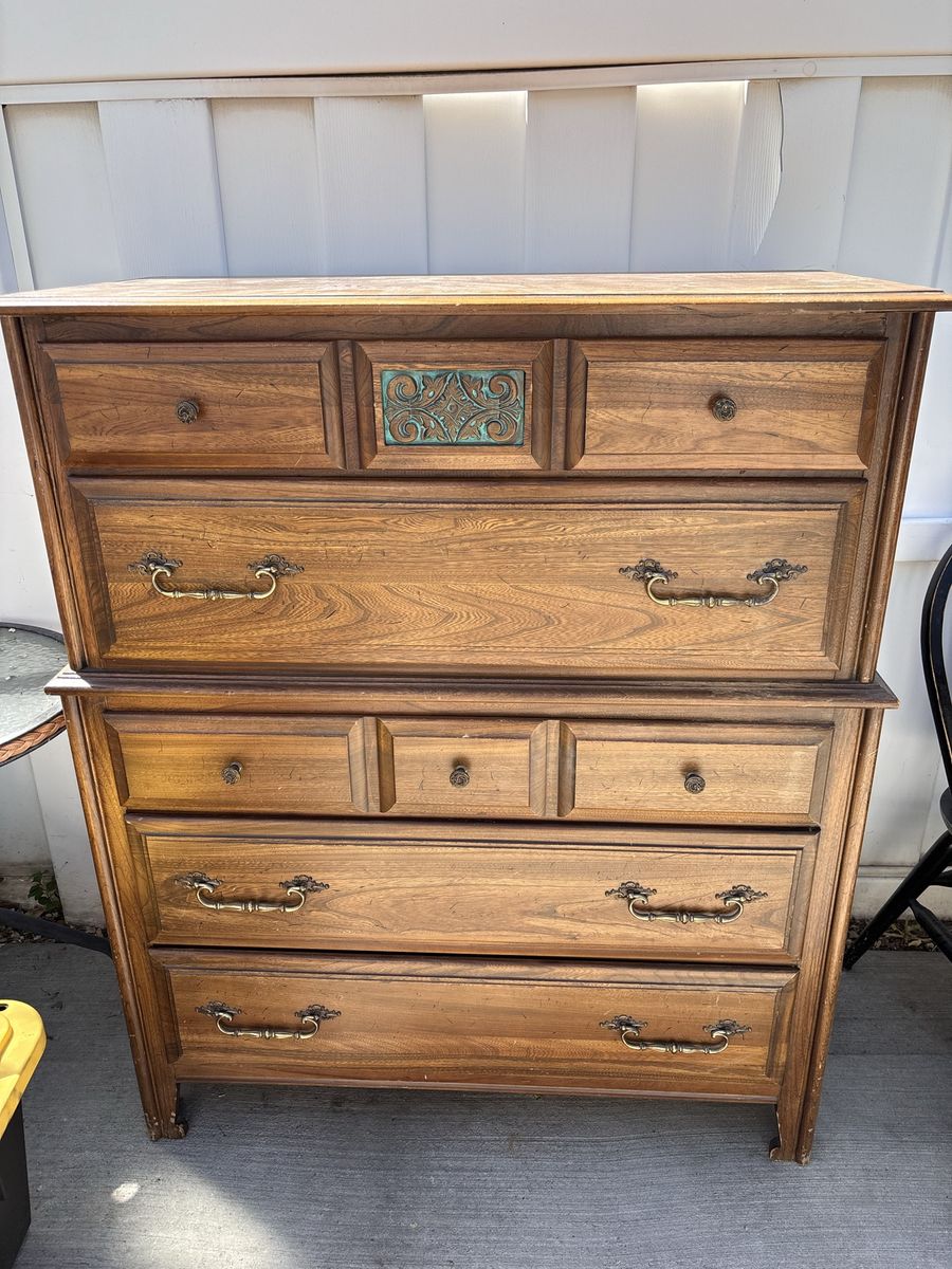 Vintage MCM Solid Wood Dresser