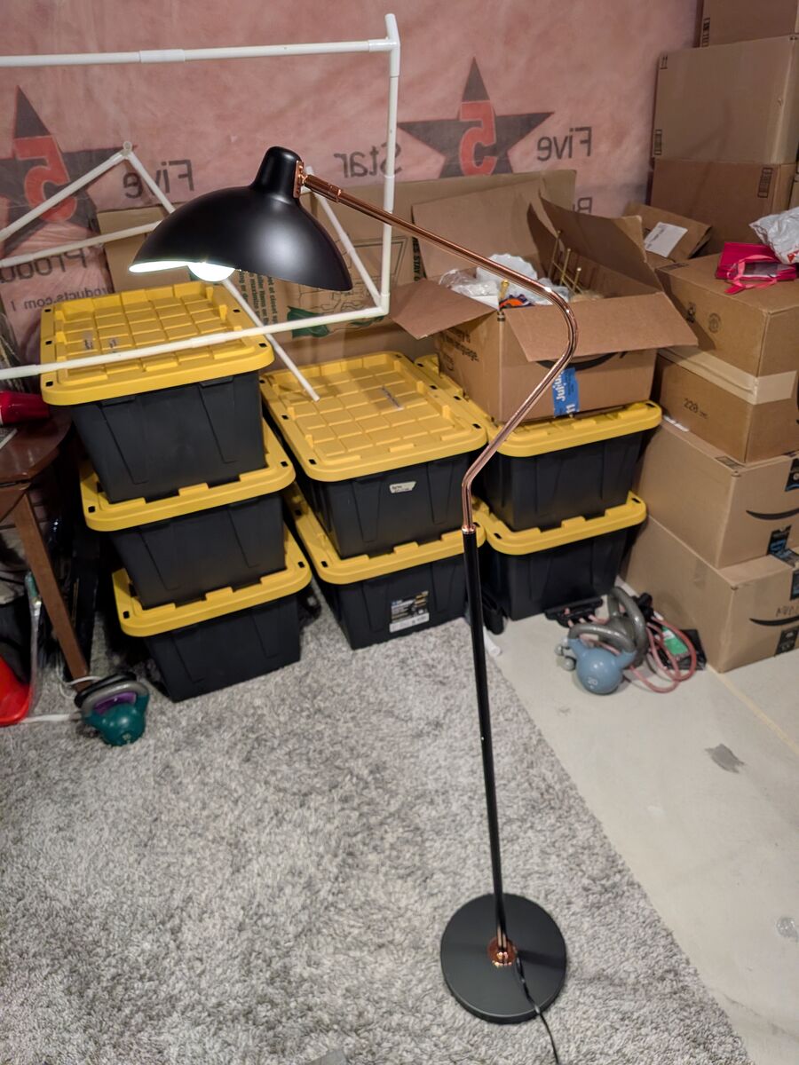 Floor Lamp - Article - Black & Coper