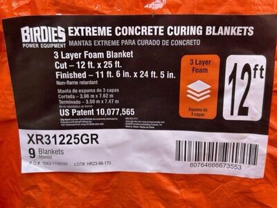 New 12 x 25 concrete curing blankets