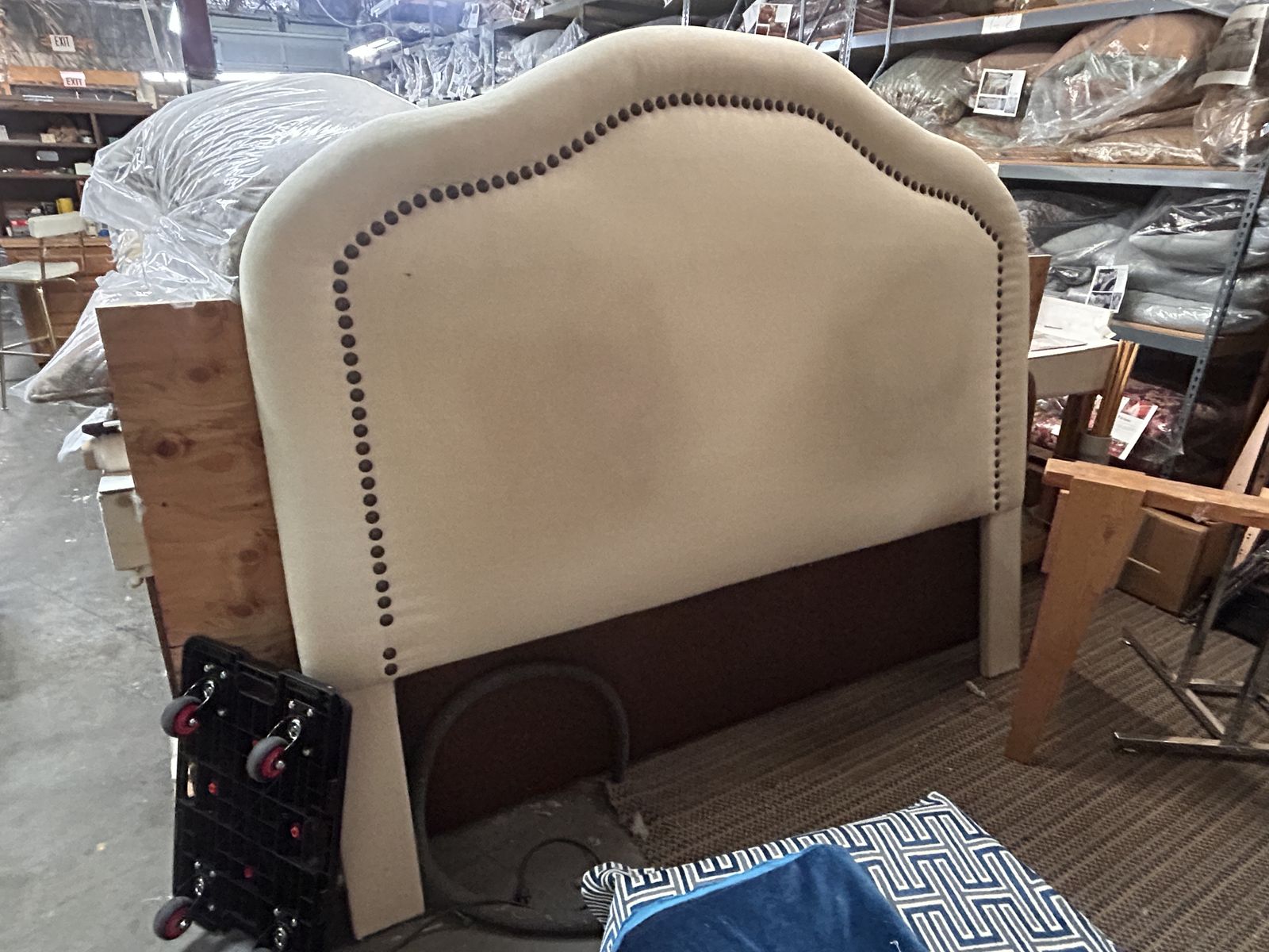 Beautiful Upholstered Nailhead Headboard – $250