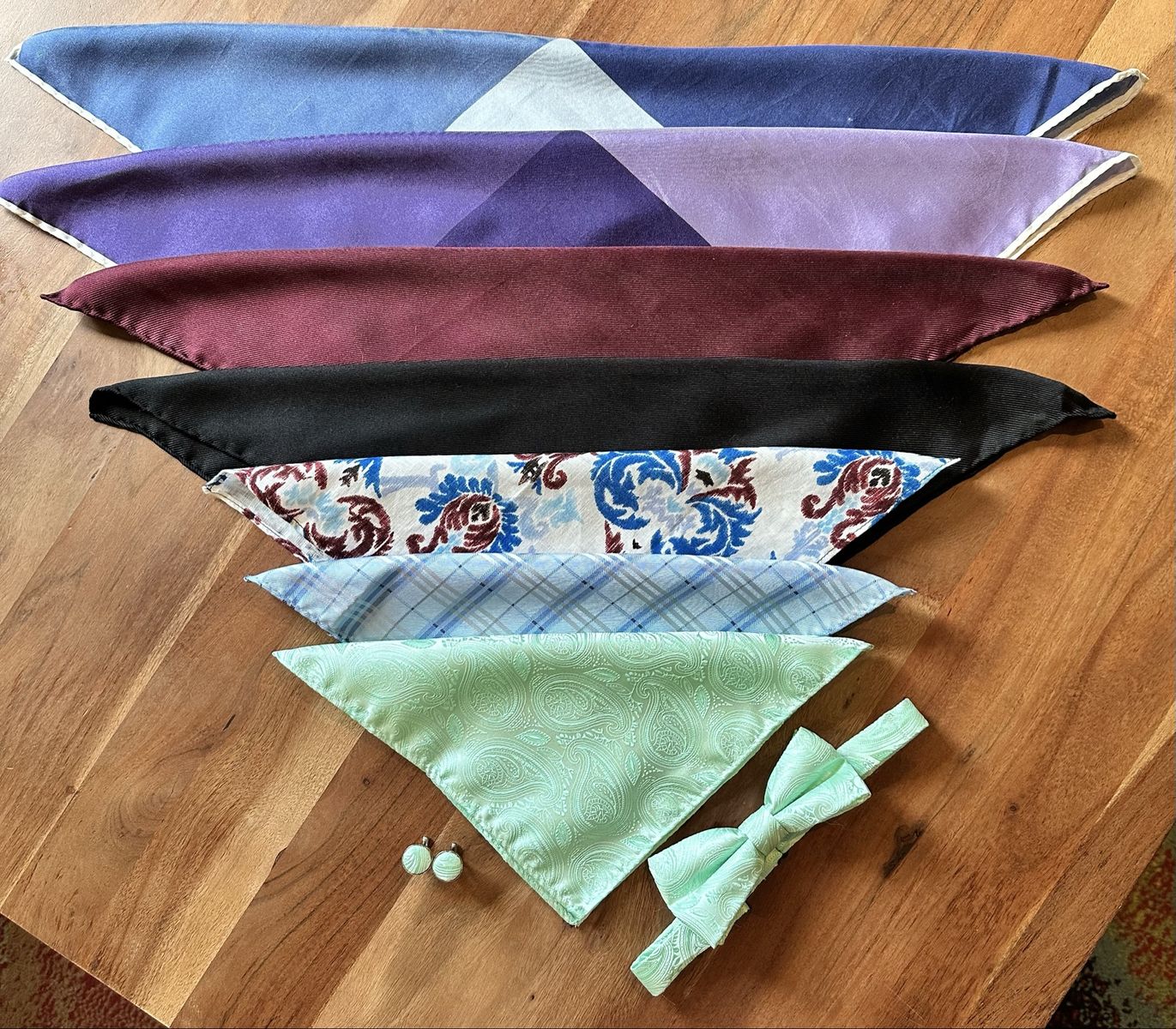Men’s Pocket Square Lot Silk J.Z. Richards Italy Nordstrom + Bow Tie & Cufflinks