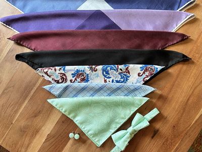 Men’s Pocket Square Lot Silk J.Z. Richards Italy Nordstrom + Bow Tie & Cufflinks