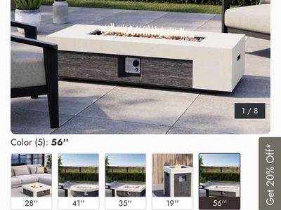 COSIEST Outdoor Concrete Propane Fire Pit Table