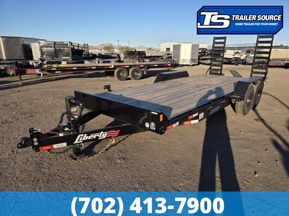 7x20 Liberty LE Channel Equipment Trailer - 14K GVWR Removable Fenders, Stand Up Ramps