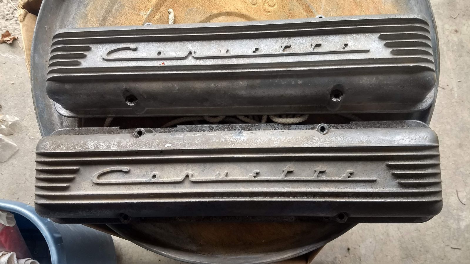 1978 Vintage Chevrolet Corvette Finned Aluminum Valve Covers Pair