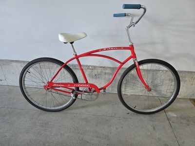 Vintage Red Schwinn Typhoon Cruiser Bike - Classic Single-Speed Bicycle