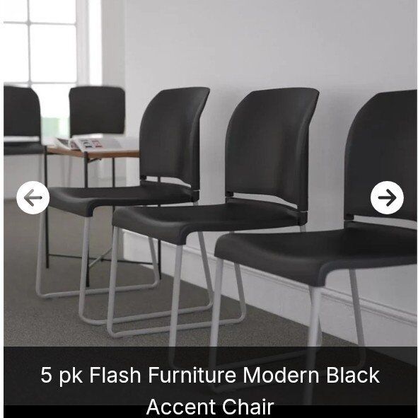 5 pack Black Stackable Accent Chairs (NEW)