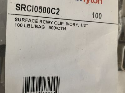 HellermannTyton SRCI0500C2 1/2" Ivory Surface Raceway Clips - 100 Count Bag