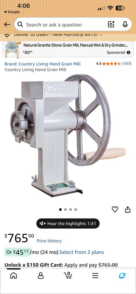 Country Living Wheat Grinder