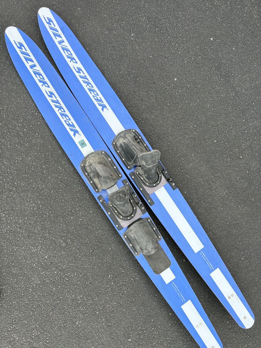 Antique wooden waterskis,vintage mid century. Awesome wall decoration. Lake cabin boating waterski antique water skis