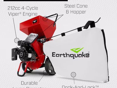 Earthquake Chipper Shredder Used Twice Like New All Accessories
