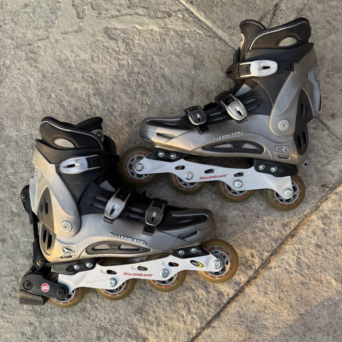 Rollerblade ABEC 5 Inline Skates - Adult Black/Silver, 78mm Wheels