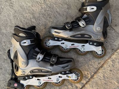 Rollerblade ABEC 5 Inline Skates - Adult Black/Silver, 78mm Wheels