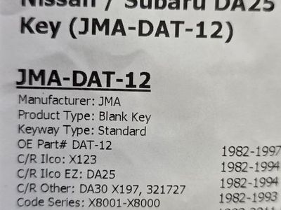 Nissan/Subaru DA25 Key Blanks 10 Pack