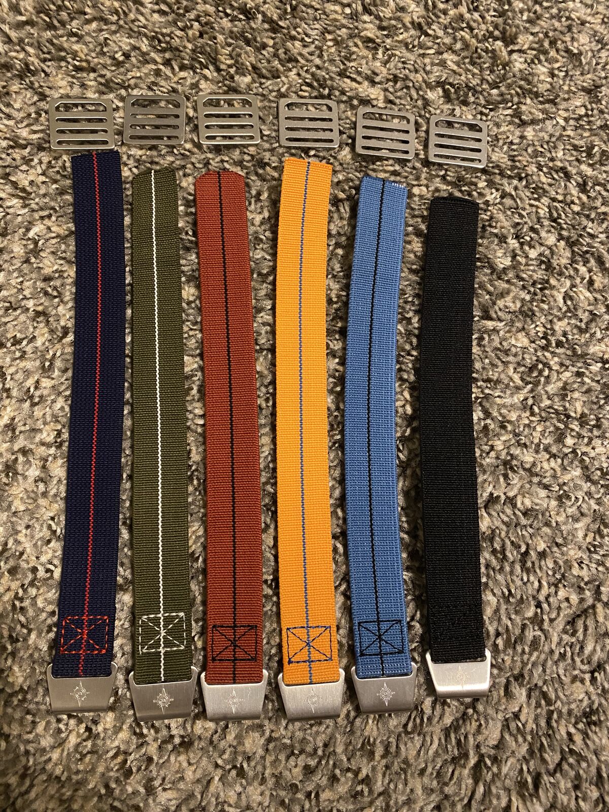 6 x 20mm Elastic Paratrooper Watch Straps