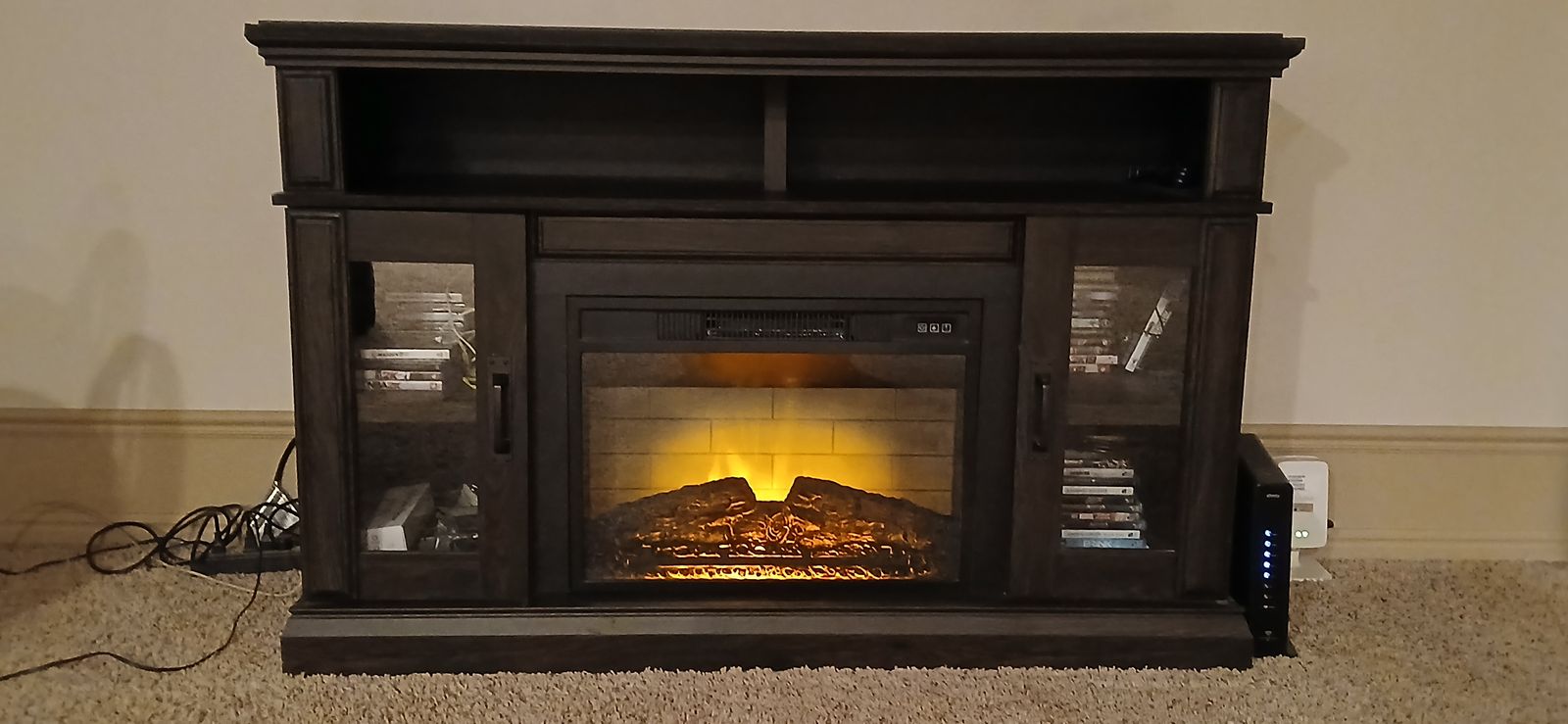 Tv stand with fireplace