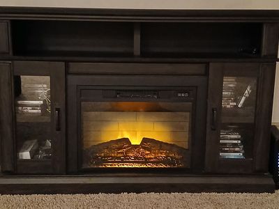 Tv stand with fireplace
