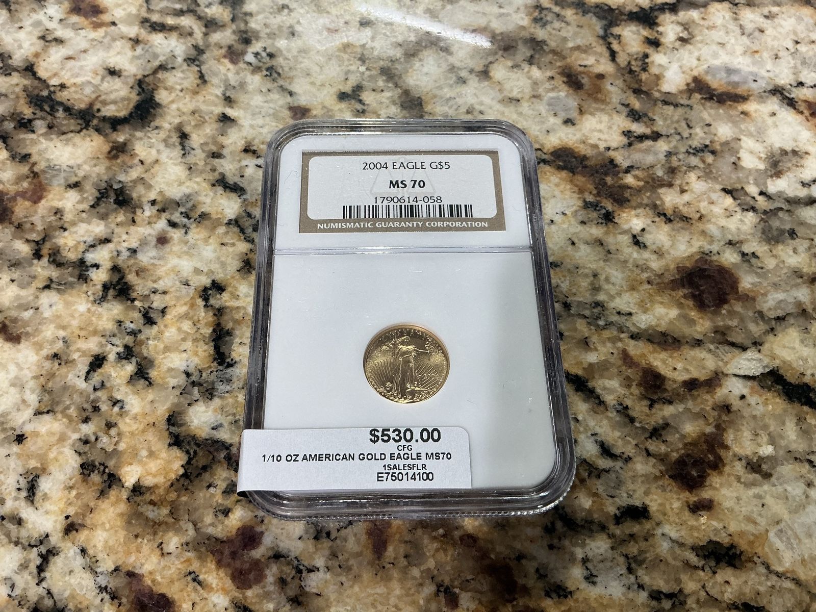 2004 American Gold Eagle 1/10 oz $5 Coin - NGC MS70 Graded E75014100