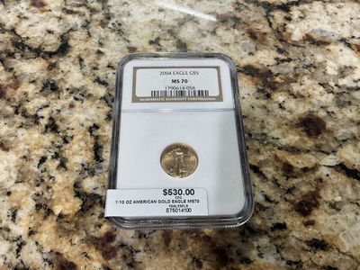 2004 American Gold Eagle 1/10 oz $5 Coin - NGC MS70 Graded E75014100