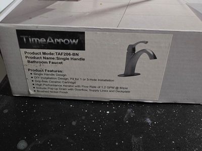 Time Arrow TAF206-BN Single Handle Bathroom Faucet, Brushed Nickel Finish, DIY Install