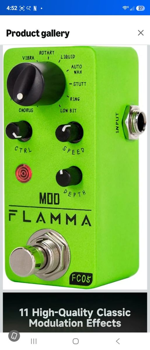 FLAMMA FC05 Mini Modulation Guitar Effect Pedal - 11 Classic Modulation Effects