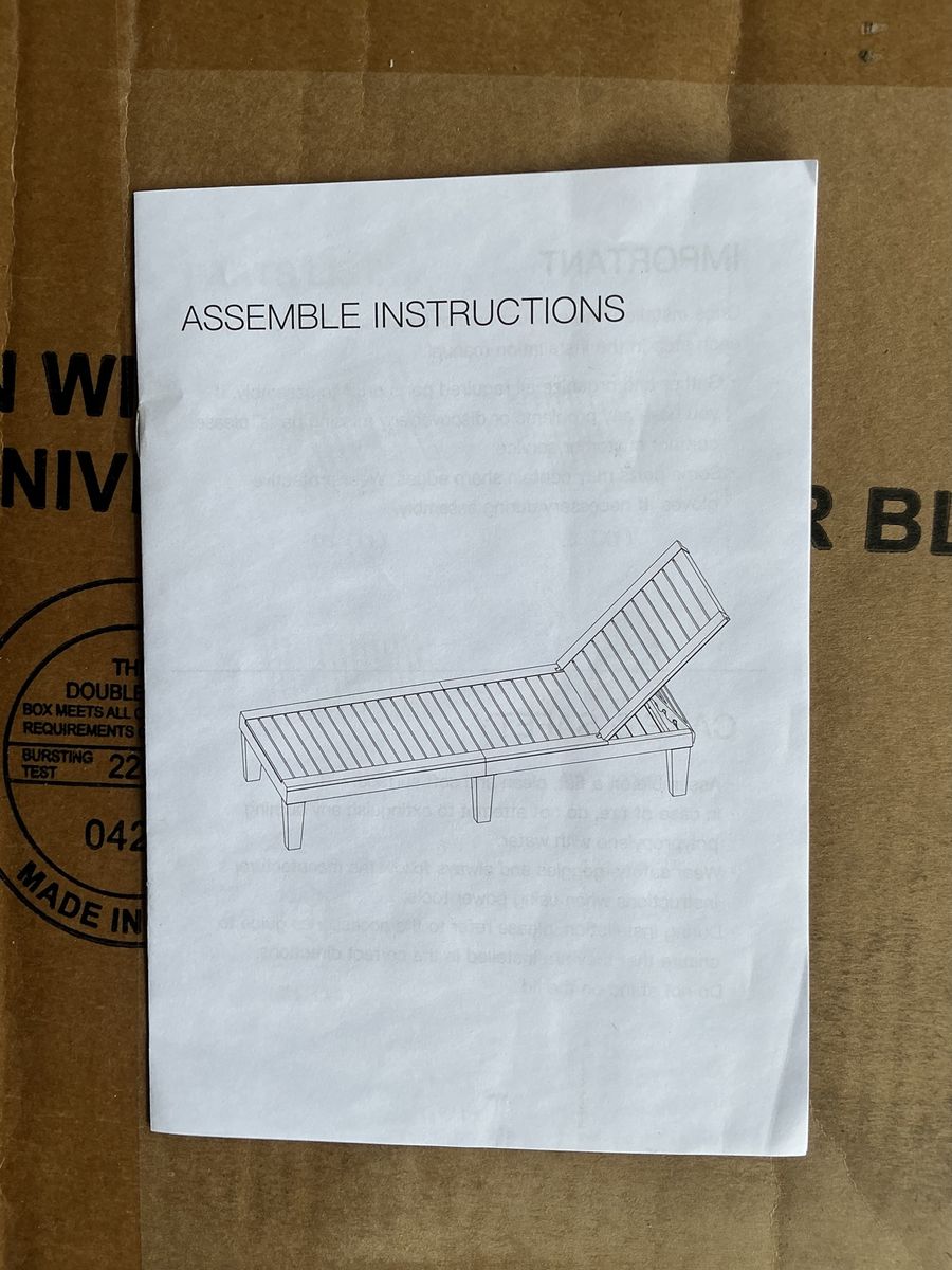 Black Wooden Adjustable Outdoor Chaise Lounge